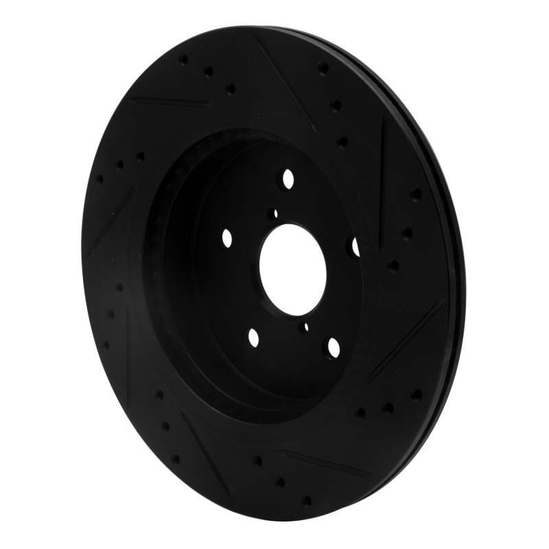 Subaru Outback Brake Rotor (1) - Rear Left - R1 Concepts - Drilled & Slotted - Black - `15-`25